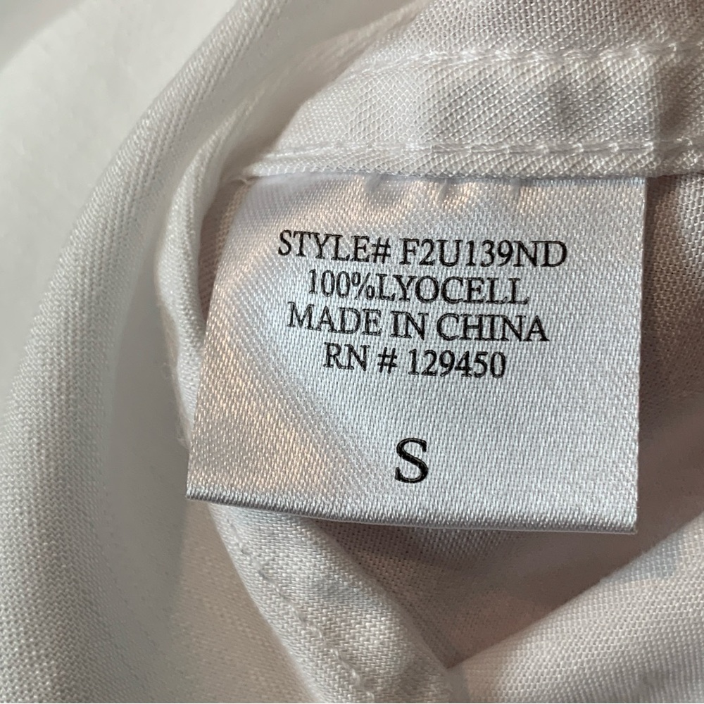 COMO VINTAGE Women’s White Long-sleeve V-neck Button Shirt with Pockets Small - Picture 9 of 10